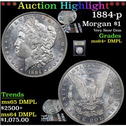 ***Auction Highlight*** 1884-p Morgan Dollar $1 Graded Choice Unc+ DMPL By USCG (fc)