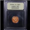 Image 4 : ***Auction Highlight*** 1901 Indian Cent 1c Graded Gem+ Unc RD By USCG (fc)