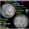 Image 1 : ***Auction Highlight*** 1893-p Barber Quarter 25c Graded Choice+ Unc By USCG (fc)