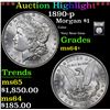 Image 1 : ***Auction Highlight*** 1890-p Morgan Dollar $1 Graded Choice+ Unc By USCG (fc)