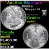 Image 1 : ***Auction Highlight*** 1890-s Morgan Dollar $1 Graded Choice+ Unc By USCG (fc)