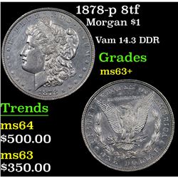 1878-p 8tf Morgan Dollar $1 Grades Select+ Unc