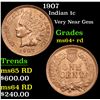 Image 1 : 1907 Indian Cent 1c Grades Choice+ Unc RD