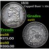 Image 1 : 1831 Capped Bust Half Dime 1/2 10c Grades Select AU