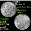 Image 1 : 1891-s Morgan Dollar $1 Grades Select+ Unc