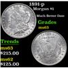 Image 1 : 1891-p Morgan Dollar $1 Grades Select Unc