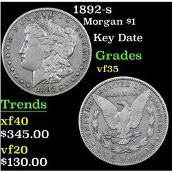 1892-s Morgan Dollar $1 Grades vf++