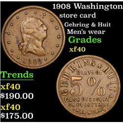 1908 Washington Store card 0.05 Grades xf