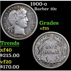 1900-o Barber Dime 10c Grades vf++