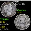 Image 1 : 1900-o Barber Dime 10c Grades vf++