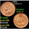 Image 1 : 1901 Indian Cent 1c Grades Select Unc RD