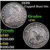 Image 1 : 1829 Capped Bust Half Dollar 50c Grades vf++