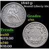 Image 1 : 1842-p Seated Liberty Dime 10c Grades xf+
