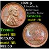 Image 1 : 1921-p Lincoln Cent 1c Grades Select+ Unc RB