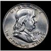 Image 2 : 1954-d Franklin Half Dollar 50c Grades Choice Unc+ FBL
