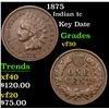 Image 1 : 1875 Indian Cent 1c Grades vf++