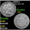 Image 1 : 1908-o Barber Dime 10c Grades vf++