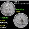 Image 1 : 1861-p Seated Liberty Quarter 25c Grades vf++