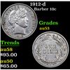 Image 1 : 1912-d Barber Dime 10c Grades Select AU