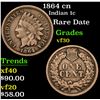 Image 1 : 1864 cn Indian Cent 1c Grades vf++