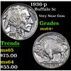 Image 1 : 1936-p Buffalo Nickel 5c Grades Choice+ Unc