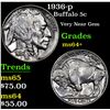Image 1 : 1936-p Buffalo Nickel 5c Grades Choice+ Unc