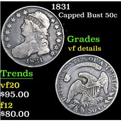 1831 Capped Bust Half Dollar 50c Grades vf details