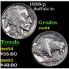 Image 1 : 1936-p Buffalo Nickel 5c Grades Choice Unc