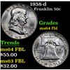 Image 1 : 1958-d Franklin Half Dollar 50c Grades Choice Unc FBL