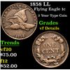 Image 1 : 1858 LL Flying Eagle Cent 1c Grades vf details