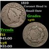 Image 1 : 1819 Coronet Head Large Cent 1c Grades vg+