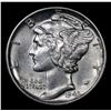 Image 2 : 1943-p Mercury Dime 10c Grades Choice Unc+ FSB