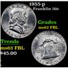 Image 1 : 1955-p Franklin Half Dollar 50c Grades Select Unc FBL