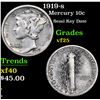 Image 1 : 1919-s Mercury Dime 10c Grades vf+