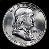 Image 2 : 1958-d Franklin Half Dollar 50c Grades Select Unc