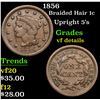 Image 1 : 1856 Braided Hair Large Cent 1c Grades vf details