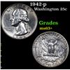 Image 1 : 1942-p Washington Quarter 25c Grades Select+ Unc