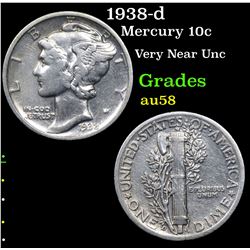 1938-d Mercury Dime 10c Grades Choice AU/BU Slider