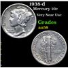 Image 1 : 1938-d Mercury Dime 10c Grades Choice AU/BU Slider