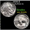 Image 1 : 1938-d Buffalo Nickel 5c Grades Unc Details