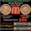Image 1 : Mixed small cents 1c orig shotgun roll,1917-s Wheat Cent,1899 Indian Cent other end