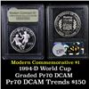 Image 1 : 1994-d World Cup Modern Commem Dollar $1 Grades ms70, Perfection