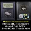 Image 1 : 1991-s Mount Rushmore Modern Commem Half Dollar 50c Grades GEM++ Proof Deep Cameo