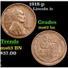Image 1 : 1918-p Lincoln Cent 1c Grades Select Unc BN