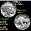 Image 1 : 1937-p Buffalo Nickel 5c Grades Select+ Unc