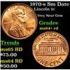 Image 1 : 1970-s Sm Date Lincoln Cent 1c Grades Choice+ Unc RD