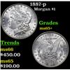 Image 1 : 1887-p Morgan Dollar $1 Grades GEM+ Unc