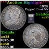 ***Auction Highlight*** 1828 Capped Bust Half Dollar 50c Graded Select AU By USCG (fc)