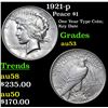 Image 1 : 1921-p Peace Dollar $1 Grades Select AU