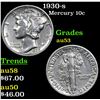 Image 1 : 1930-s Mercury Dime 10c Grades Select AU